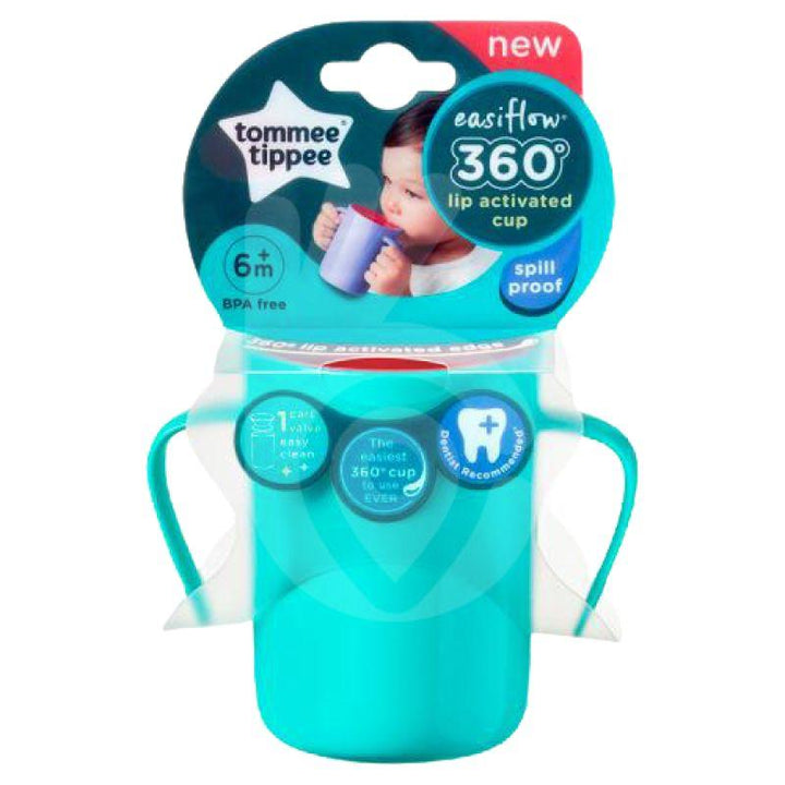 Tommee Tippee 360 Handled Cup - 200 ml - Turquoise - Zrafh.com - Your Destination for Baby & Mother Needs in Saudi Arabia