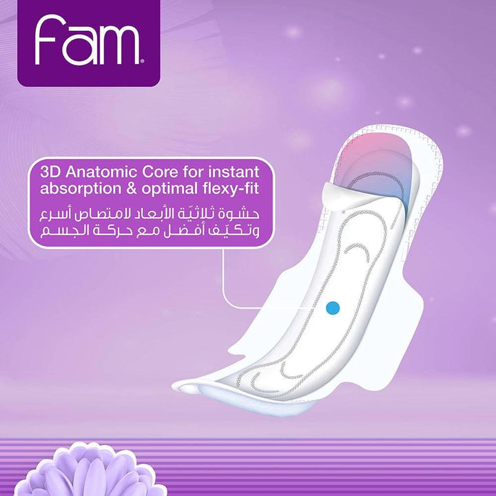 Fam Sanitary Pads Maxi Folded with Wings Super 30 pads - ZRAFH