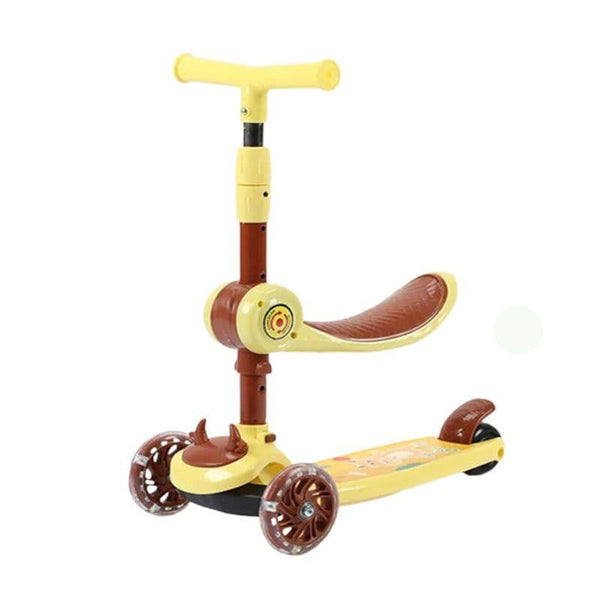 Family Center Children's Scooter 3-in-one - Yellow - 52×31x72CM - 13-702-05Y - ZRAFH