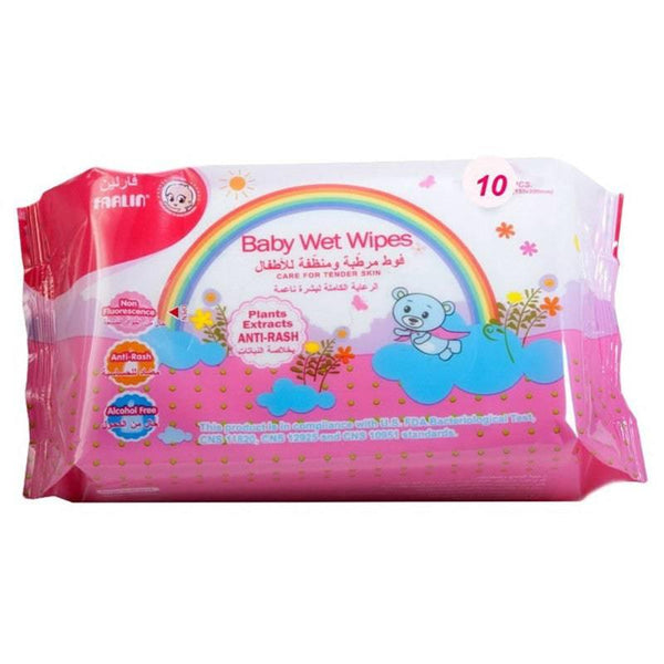 Farlin Anti-Rash Baby Wet Wipes 10 Sheets - 3 Packs - ZRAFH