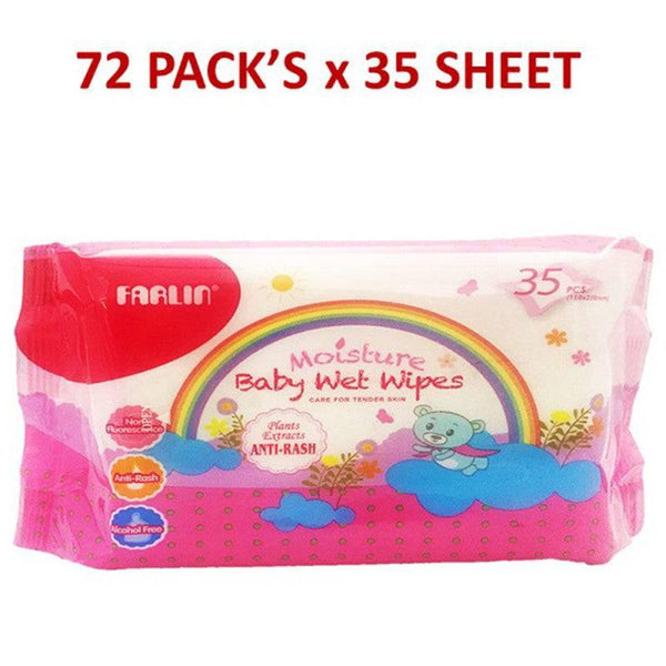 Farlin Anti-Rash Baby Wet Wipes 35 Sheets - 72 Pieces - ZRAFH