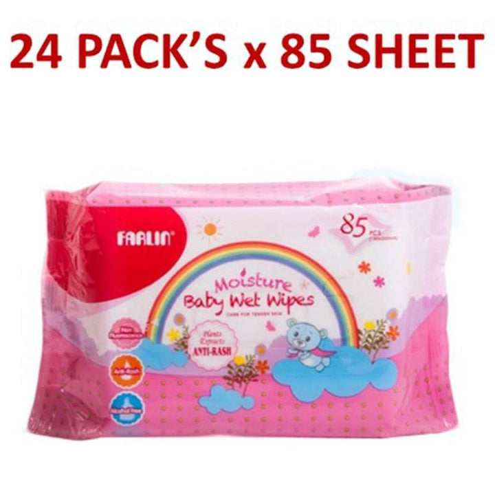 Farlin Anti-Rash Baby Wet Wipes 85 Sheets - 24 Packs - ZRAFH