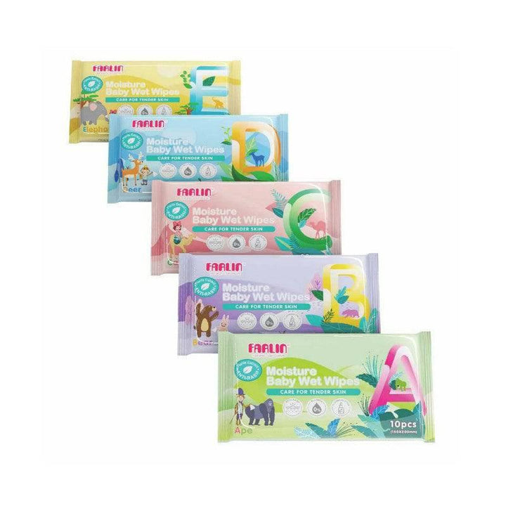 Farlin Safari Wet Wipes 10 Sheets - 5 Packs - ZRAFH