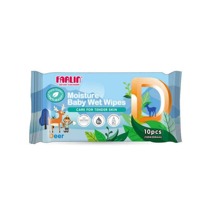 Farlin Safari Wet Wipes 10 Sheets - 5 Packs - ZRAFH