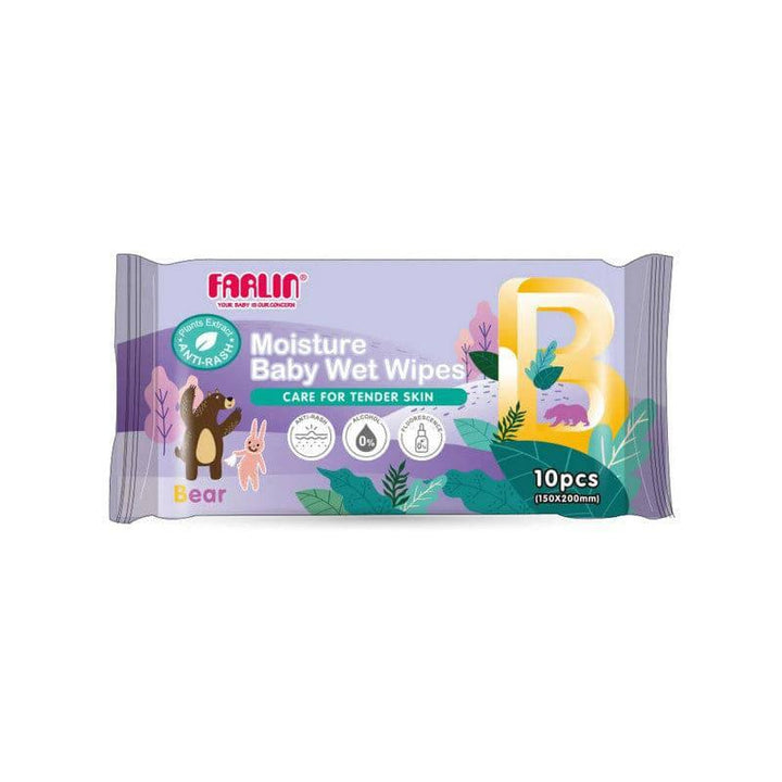 Farlin Safari Wet Wipes 10 Sheets - 5 Packs - ZRAFH