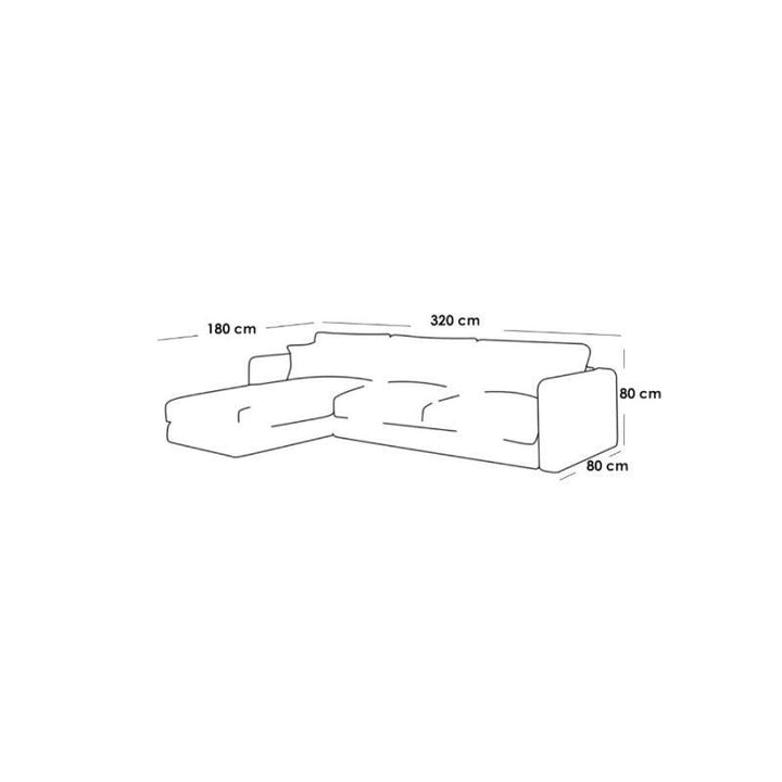 Alhome LShape Sofa 180x80x320x80 cm - Off white - Zrafh.com - Your Destination for Baby & Mother Needs in Saudi Arabia