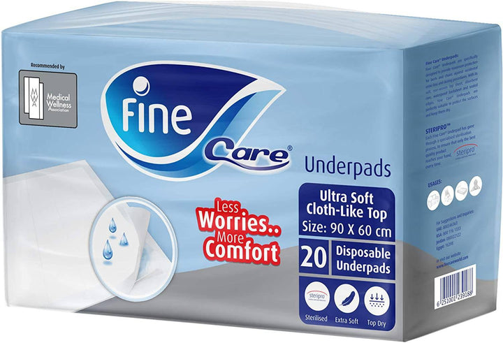 Fine Care Incontinence Unisex adult medical pads, Size Small (90 x 60