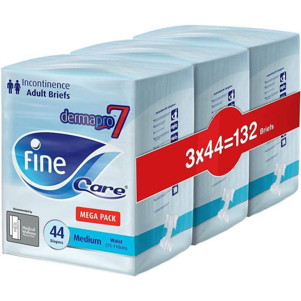 Incontinence Unisex adult diapers, Size Medium (Waist 75-110 cm), 132 count. Fine Care¬Æ briefs with Maximum Absorbency, Leak Protection. - ZRAFH