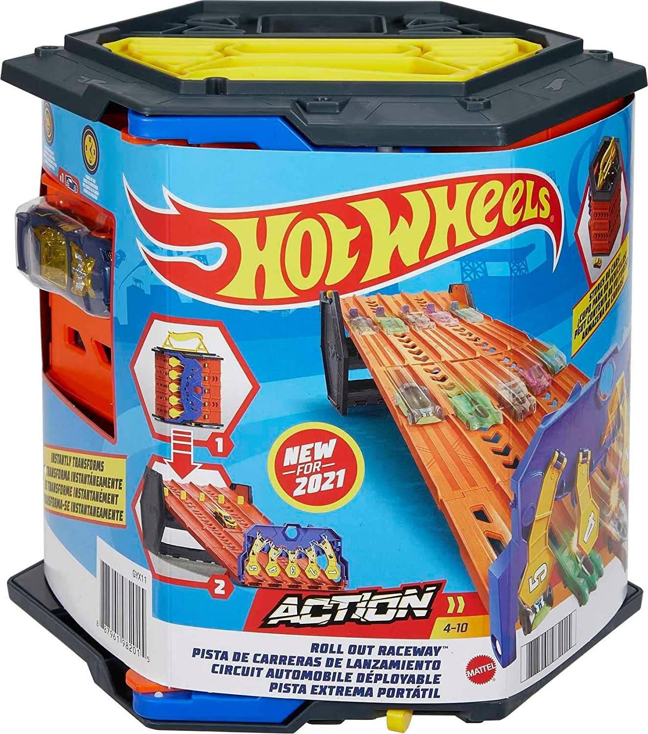 Hot wheels ultimate garage playset with hot sale attack shark spiral ramp electronic sounds raceway