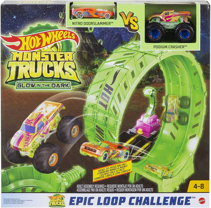 Hot Wheels MT Glow in the Dark Epic Loop Challenge Play Set HBN02 - ZRAFH