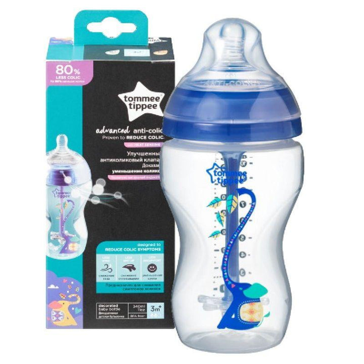 Tommee Tippee Advanced Anti-Colic Feeding Bottle - 340 ml-Blue - Zrafh.com - Your Destination for Baby & Mother Needs in Saudi Arabia