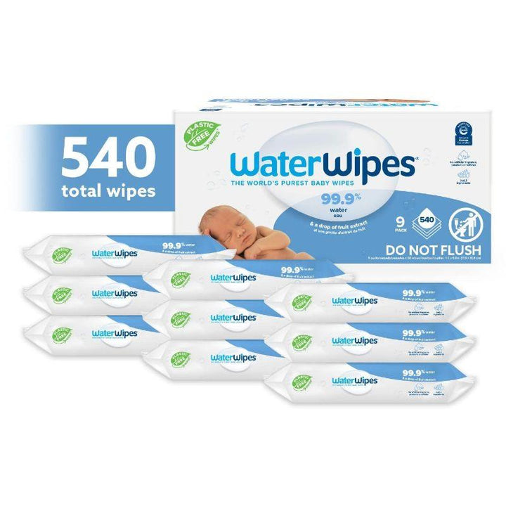 Water Wipes Original Plastic Free Baby Wipes 9 Packs - 540 Count - Zrafh.com - Your Destination for Baby & Mother Needs in Saudi Arabia