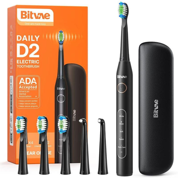 Bitvae D2 Ultrasonic Electric Toothbrush for Adults and Kids with 8 Brush Heads, ADA Accepted Power Rechargeable Toothbrush with 5 Modes, Smart Timer (Copy) - Zrafh.com - Your Destination for Baby & Mother Needs in Saudi Arabia