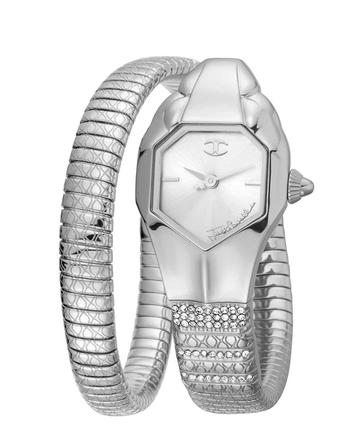 Just Cavalli Glam Chic Snake Silver New Ladies Watch - JC1L113M0015 - Zrafh.com - Your Destination for Baby & Mother Needs in Saudi Arabia