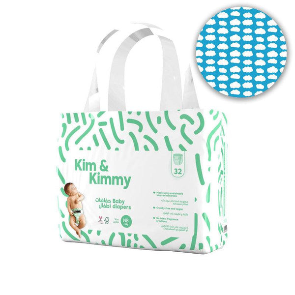 Kim & Kimmy Newborn Diapers, up to 5kg, qty 32 - ZRAFH