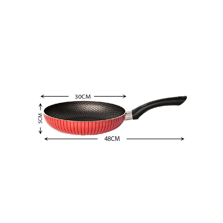 Family Ship Classic non-stick frying pan 30cm -Red / black - Zrafh.com - Your Destination for Baby & Mother Needs in Saudi Arabia