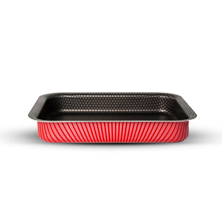 Family Ship Deep rectangular non-stick oven tray, 41 cm-Red / black - Zrafh.com - Your Destination for Baby & Mother Needs in Saudi Arabia