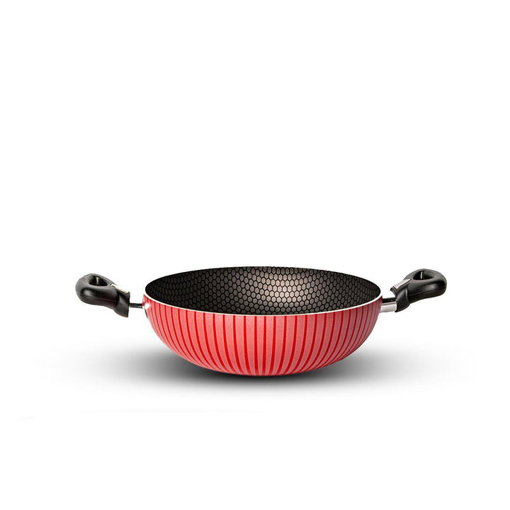 Family Ship Non-stick deep frying pan, 32 cm-Red / black - Zrafh.com - Your Destination for Baby & Mother Needs in Saudi Arabia