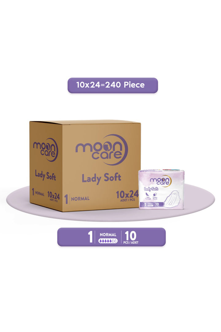 Mooncare Hygienic Pad For Ladies Size 1 - 24x10 Pads - Zrafh.com - Your Destination for Baby & Mother Needs in Saudi Arabia