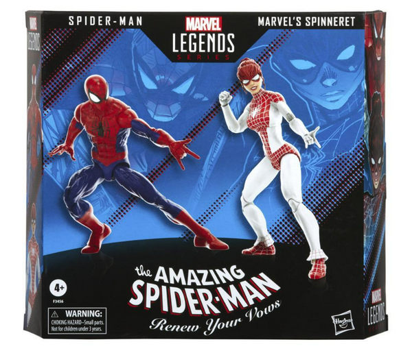 Marvel Legends Series Spider-Man 6-inch Spider-Man and MarvelÃ¢â‚¬â„¢s Spinneret Action Figure 2-Pack, Includes 10 Accessories, Multicolor, F3456