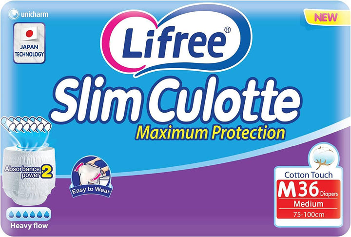 Lifree Slim Culotte Adult Diapers Medium Mega Pack 36 pieces - Pack of 1 - ZRAFH