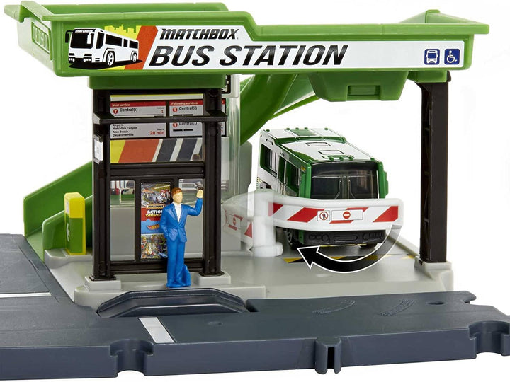 Match Box Action Drivers Bus Station Playset O/S HDL08 - ZRAFH