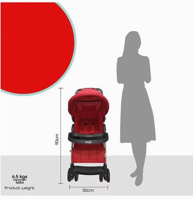 Moon Bezik One Fold Stroller Dark Red MNBGOMR05 - ZRAFH