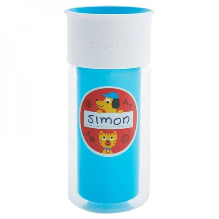 Munchkin Miracle Personalized Spill Proof Childs Cup With Stickers - 270ml - Blue - ZRAFH