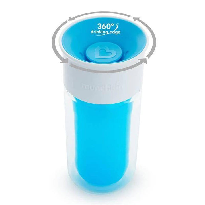 Munchkin Miracle Personalized Spill Proof Childs Cup With Stickers - 270ml - Blue - ZRAFH