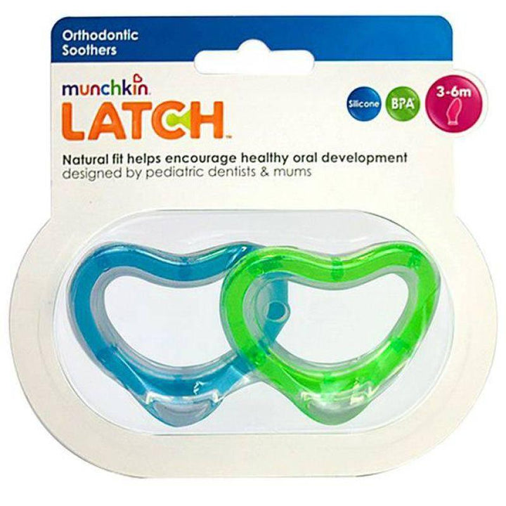 Munchkin Latch Orthodontic Silicone Soother 3+ months - 2 Pieces - Green&Blue - ZRAFH