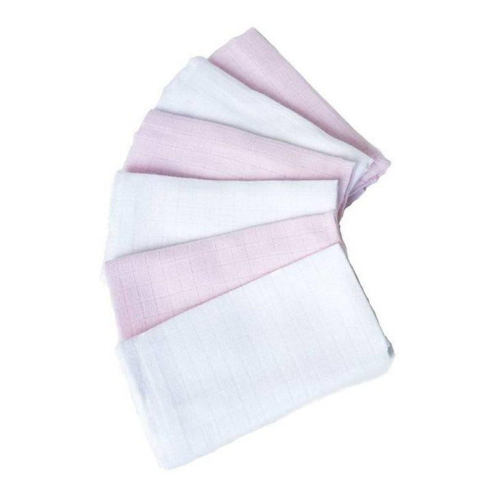 Mycey Muslin small Mouth cloth pink - 6 piece set - ZRAFH