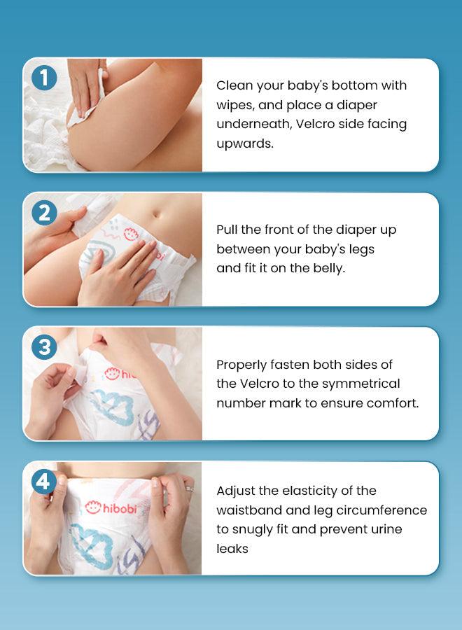 Hibobi -Ultra Soft Absorbent Diapers - Size 2 - 4-8Kg - 64Pcs - Zrafh.com - Your Destination for Baby & Mother Needs in Saudi Arabia