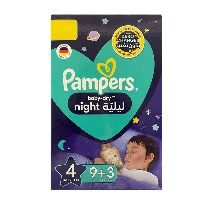Pampers baby Dry Night Size#4 10-15KG (9+3) 12 diapers - ZRAFH