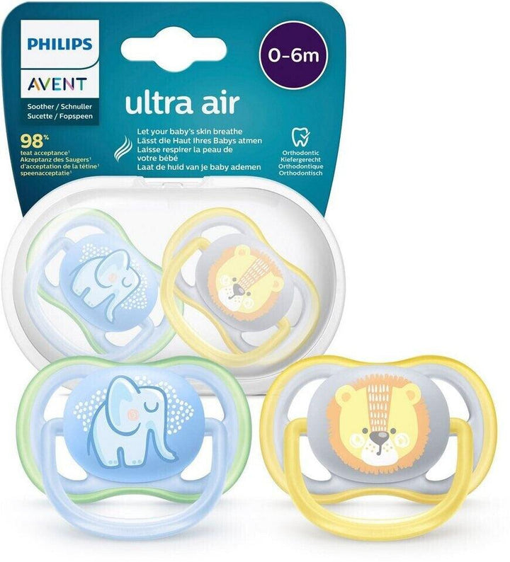 Philips Avent Ultra Air Pacifier - From 0 To 6 Months - 2 Pack -SCF085/05 - Zrafh.com - Your Destination for Baby & Mother Needs in Saudi Arabia
