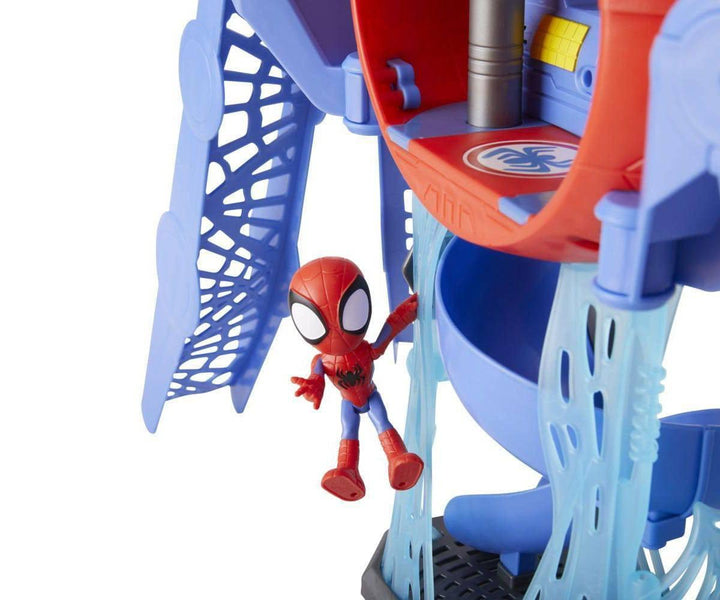 Spidey and His Amazing Friends Marvel Web-Quarters Playset with Lights and Sounds, Includes Spidey Action Figure and Toy Car, for Kids Ages 3 and Up,F1461 - ZRAFH