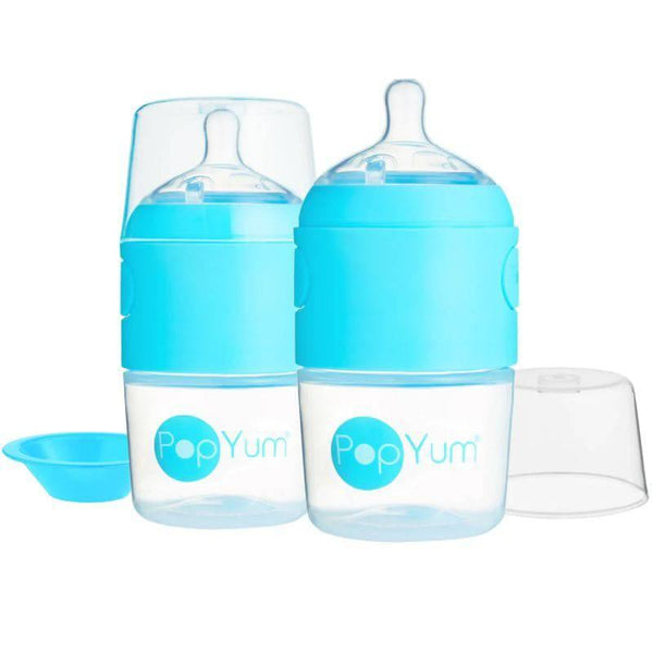 Pop Yum 2 PCS Pack Baby Feeding Bottle - 150 ml - Blue - ZRAFH