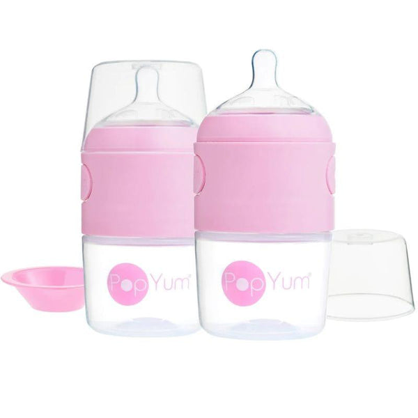 Pop Yum 2 PCS Pack Baby Feeding Bottle - 150 ml - Pink - ZRAFH