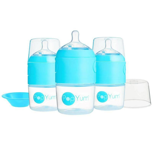 Pop Yum 3 PCS Pack Baby Feeding Bottle - 150 ml - Blue - ZRAFH