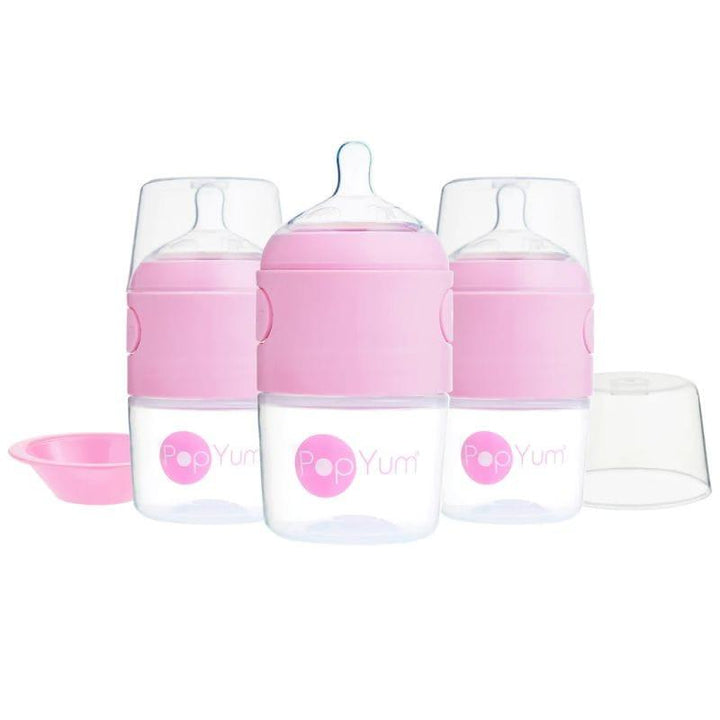 Pop Yum 3 PCS Pack Baby Feeding Bottle - 150 ml - Pink - ZRAFH