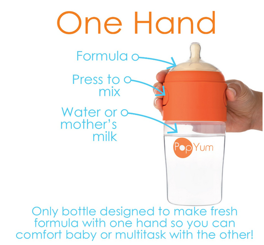 PopYum 260 ml Orange Anti-Colic Formula Making/Mixing/Dispenser Baby Bottle