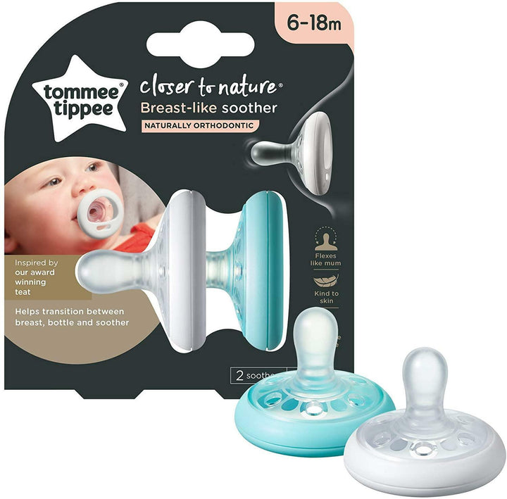 Tommee Tippee Closer To Nature Breast Like Soother - 2 Pieces - Zrafh.com - Your Destination for Baby & Mother Needs in Saudi Arabia