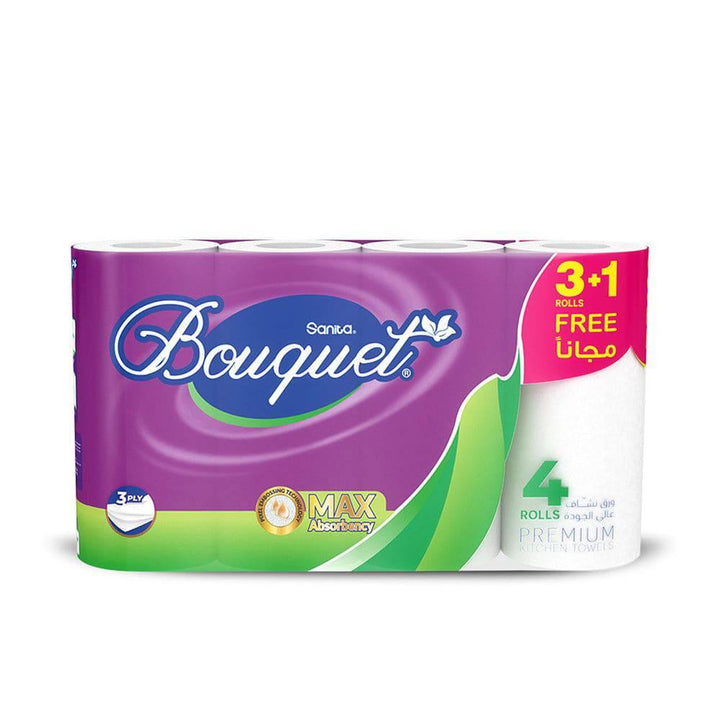 Sanita Bouquet Kitchen Towel (3+1 Free) Rolls 54 sheets - ZRAFH