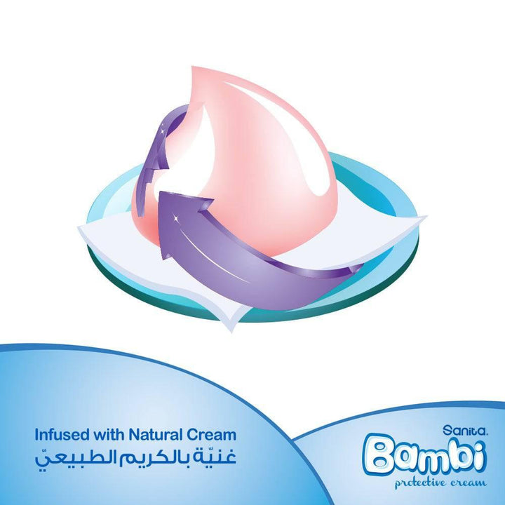 Sanita Bambi Protective Cream Wet Wipes 168 Sheets - ZRAFH