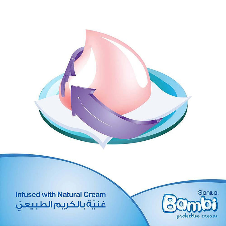 Sanita Bambi Protective Cream Wet Wipes 56 Sheets - ZRAFH