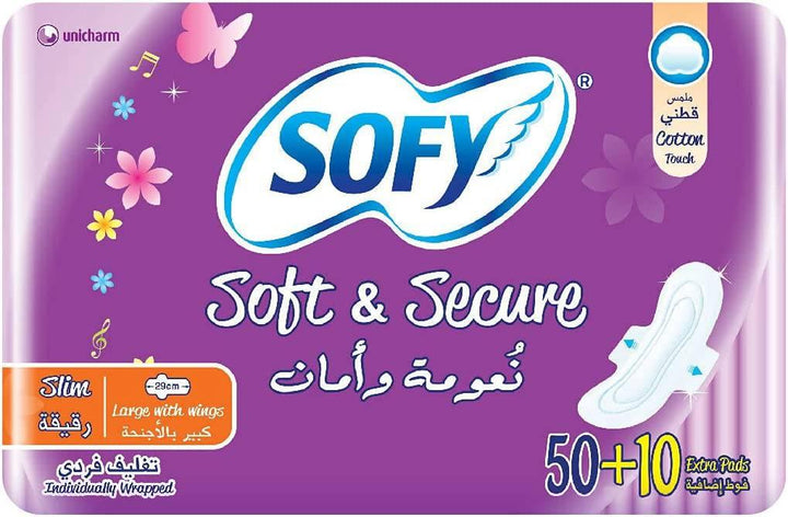 Sofy Soft And Secure Slim Large Pad 29 cm 50+10 Pads - ZRAFH