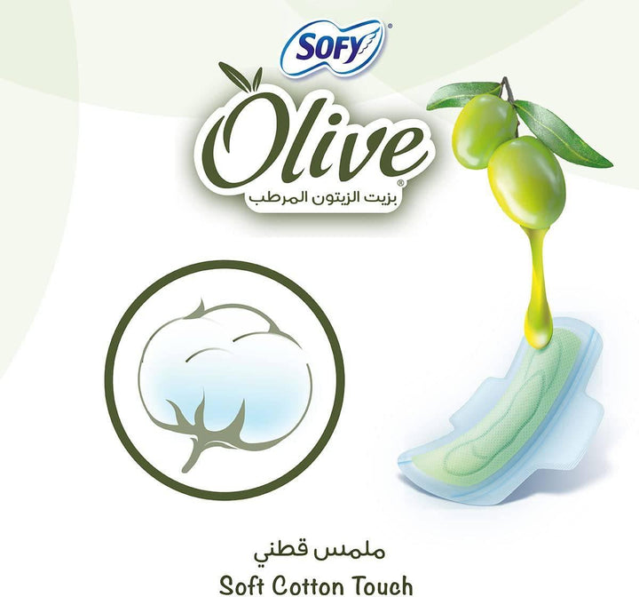 SOFY Olive Slim Regular 23 cm. Sanitary Pads with Wings 30 Pads - ZRAFH