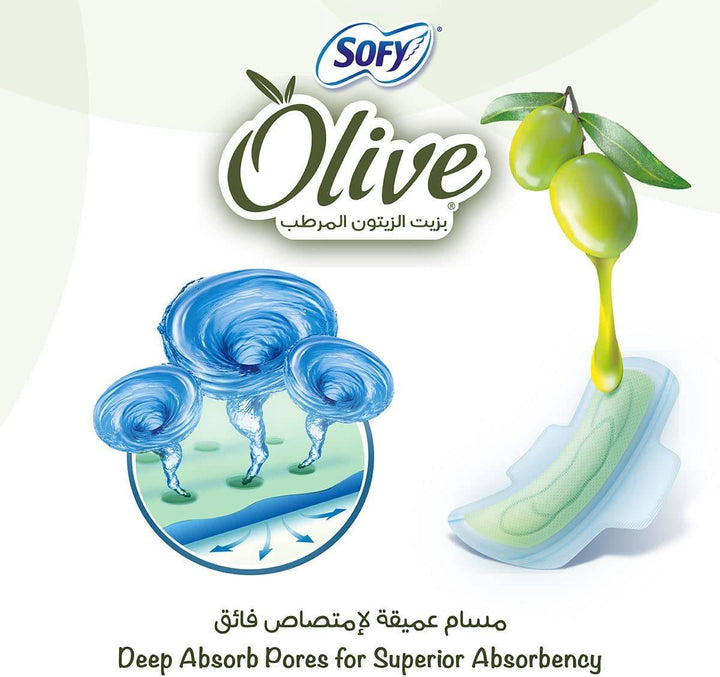 SOFY Olive Slim Regular 23 cm. Sanitary Pads with Wings 30 Pads - ZRAFH