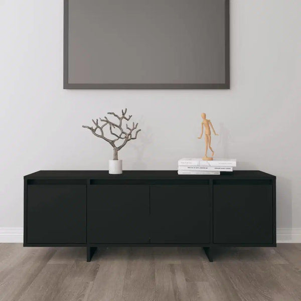 Alhome Black TV Table Modern and Versatile Entertainment Center in Compressed Wood - Zrafh.com - Your Destination for Baby & Mother Needs in Saudi Arabia