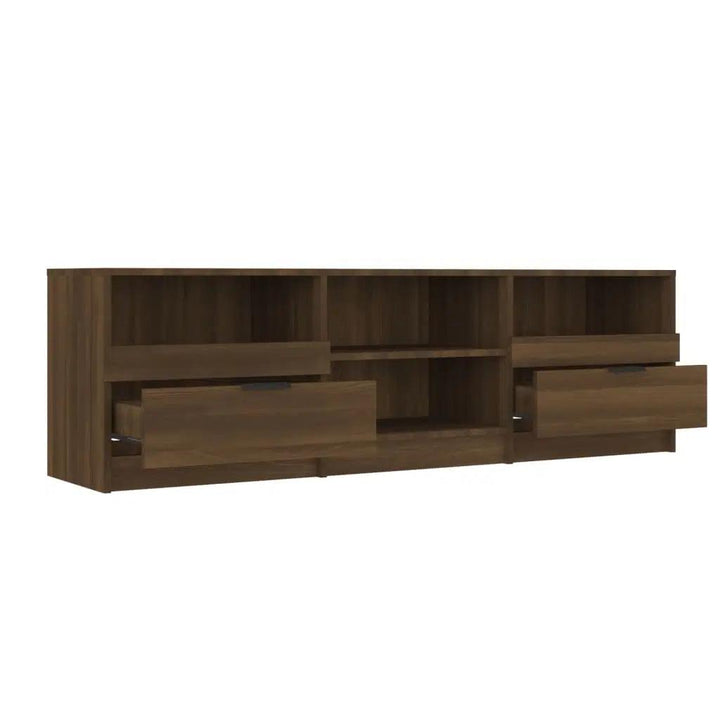 Alhome Brown TV Table: Sophisticated and Roomy Entertainment Center in Compressed Wood - Zrafh.com - Your Destination for Baby & Mother Needs in Saudi Arabia