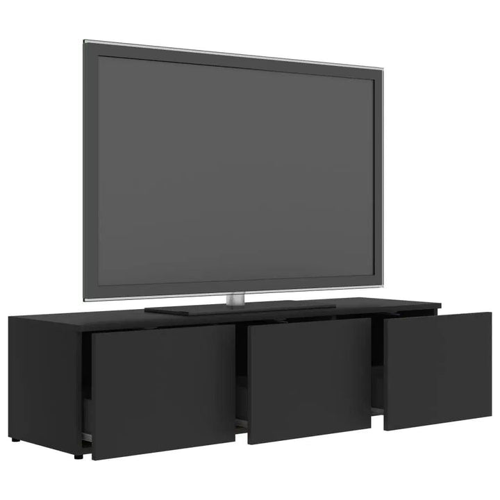 Alhome Black TV Table Contemporary and Low-profile Entertainment Center in Compressed Wood - Zrafh.com - Your Destination for Baby & Mother Needs in Saudi Arabia